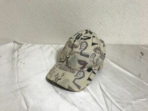 本物カシラCA4LAコットンプリント帽子キャップレディースメンズサーフアメカジミリタリービジネススーツグレーベージュ柄日本製