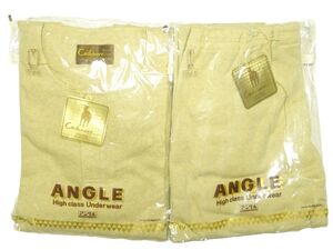 ★新品♪ANGLE★カシミヤ入りウール肌着上下セットM/アングル長袖シャツズボン下パッチ股引きラクダメンズ紳士カシミア毛