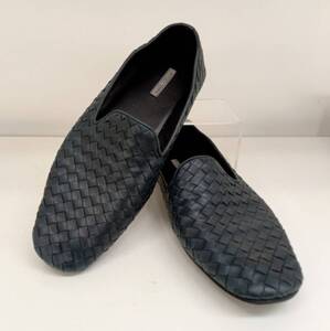 BOTTEGA VENETA ローファー スリッポン イントレチャート ネイビー 紺 約25.0cm ボッテガヴェネタ スレ 型崩れ 店舗受取可