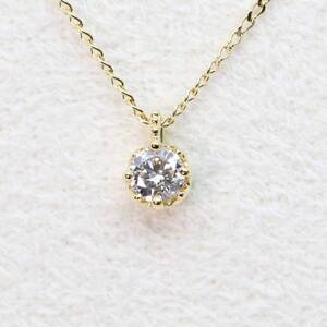 アガット K18 ダイヤ 0.1ct ネックレス クラウン/24-2712S