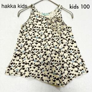 可愛い★hakka kids／ハッカキッズ★クローバー柄 ノースリーブチュニック 100 アシンメトリー