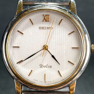 美品 1970年代製 SEIKO セイコー Dolce ドルチェ 5S21-6010 腕時計 アナログ クオーツ ヴィンテージ 亀戸製 3針 メタルバンド シルバー