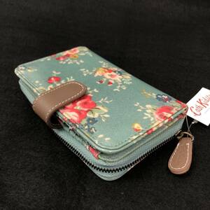 未使用 キャスキッドソン ラウンドファスナー 財布 花柄 コーティングキャンバス Cath Kidston レディース カード ウォレット