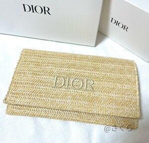 ディオール クリスチャンディオール ノベルティ ポーチ クラッチバッグ ストローポーチ ロゴ Christian Dior　ラタン非売品　新品未使用品
