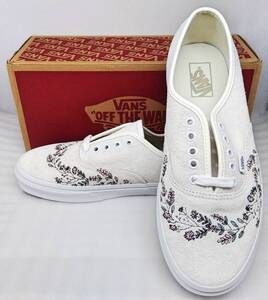 VANS Sunday Market Authentic Shoes Mshmlwtrwt 28.5cm オフホワイト 薄いアイボリー 花柄