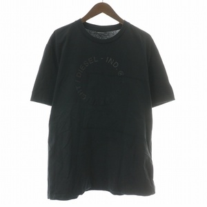 ディーゼル DIESEL Tシャツ 半袖 クルーネック ロゴ プリント XL 黒 ブラック A02405-T-JUSTEMB /BB メンズ