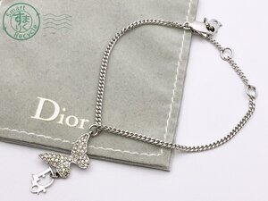 BA0603267　★ Christian Dior クリスチャン・ディオール ブレスレット バタフライ 蝶 シルバーカラー ストーン トロッター ロゴ