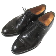 美品 JOHN LOBB ジョンロブ SEYMOUR セイモア レザー パンチドキャップトゥ オックスフォード ドレスシューズ 8695 7E 25.5～26cm 黒 メンズ 古着 中古 USED