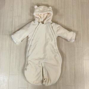 Y0860 baby Gap ベイビー セットアップ 70 クリーム色 ホワイト 白 無地 ベビー用 ボア シンプル ふわふわ かわいい 冬 