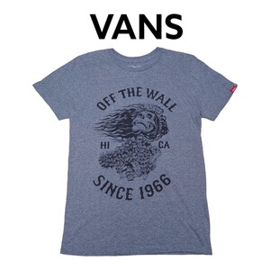 VANS　スカル　フラガール　ビッグプリント　Tシャツ　古着　ヴァンズ　バンズ