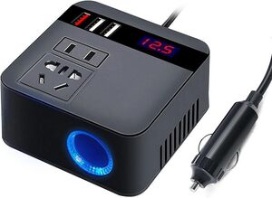 車載インバーター 24V 専用 AC110V に変換 120W コンセント 変換 車載 QC3.0 USB 高速充電 電源 コンパクト 小型 持ち運び 車載充電器