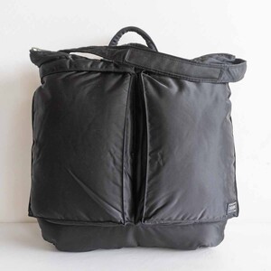 【美品】PORTER 【タンカー 2way ヘルメット バッグ】ポーター ショルダーバッグ ナイロン ブラック TANKER BAG 25010576