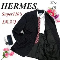 美品・Super120’s✨ HERMES テーラードジャケット 48 最高級