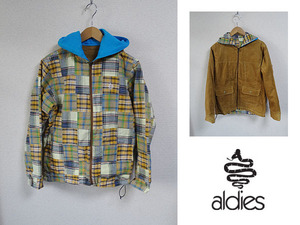 送料無料匿名発送美品★aldies★アールディーズ★Threads Reversible Parka★リバーシブルジップアップパーカー★パッチワークユニセックス