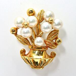 1円〜!!MIKIMOTO(ミキモト)《K18 アコヤ本真珠 ベビーパールブローチ》J 約5.7g jewelry pearl ジュエリー broach EE0/EE3 E13