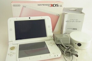 O1265-N37-1014 Nintendo 任天堂 3DS LL SPR-001 通電確認済 NFCリーダー ゲーム機 現状品②