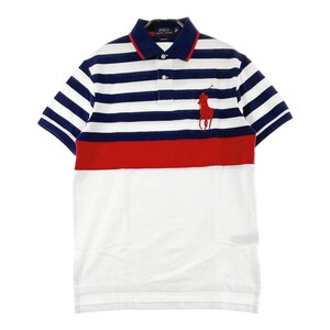 【新品】POLO RALPH LAUREN ポロ ラルフローレン 半袖ポロシャツ ボーダー柄 ホワイト系 M [240101330343] メンズ