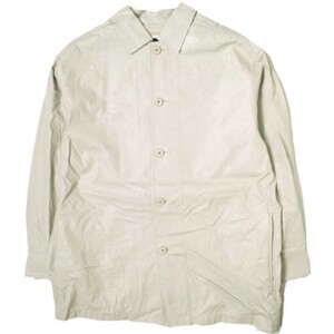 H BEAUTY＆YOUTH エイチ ビューティーアンドユース FAKE LEATHER SHIRT JACKET フェイクレザーシャツジャケット 1625-299-4618 S ベージュ