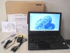 光沢ブラック、Win10リカバリ媒体付】Win11Pro、バッテリー３１４分以上 NEC VRL23F-4 i3-7020U/8G/500G/DVD/動作確認/クリーニング