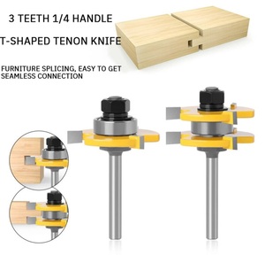 木工 溝ルータービット トリマー 軸シャンク6.35mm 1/4" カッター エンドミル フライス 合わせ板カット 45ｍｍ 2本セット