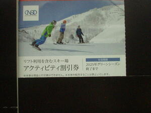 ★日本駐車場開発株主優待「リフト利用を含むスキー場アクティビティ割引券」1枚