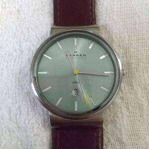 スカーゲン 淡いグリーン 限定カラー 腕時計