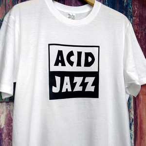 送込　ACID JAZZ　Label　 半袖Tシャツ　白色　XLサイズ 