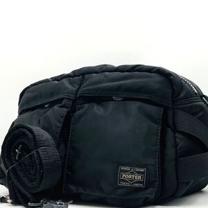 1円●極美品●PORTER ポーター ショルダーバッグ　ウエストバッグ　ボディバッグ タンカー 2way ブラック 黒 メンズ レディース ナイロン