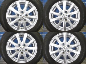 【1円開始】Weds＋8分22年製グッドイヤーアイスナビ7●15×6J＋52 5穴×114.3●195/65R15●4本●手渡し可！●70 80ノア●(fW683