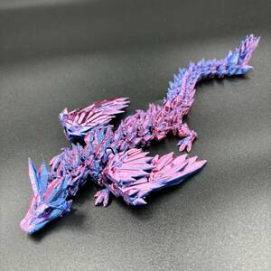 0164　リアルカラー！　多関節　3D　ドラゴン　おもちゃ　プトティラ　レーザーパープルカラー　お子様に　鑑賞用としてもOK