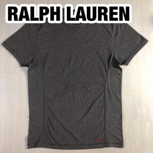 POLO RALPH LAUREN ポロ ラルフローレン 半袖Tシャツ L グレー 切り返し メッシュ 刺繍ポニー ワンポイントロゴ