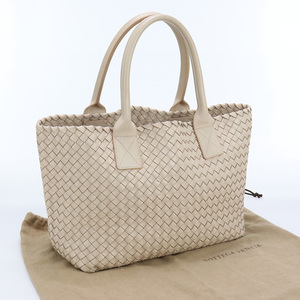 中古良品ボッテガヴェネタBOTTEGA VENETA イントレチャート トートバッグ レザー 161357 ベージュ系 ランク：A us-2 レディース