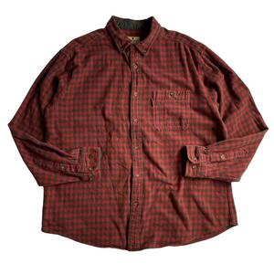 Woolrich ウールリッチ フランネルシャツ バッファローチェック ギンガムチェック ボタンダウン　赤 メンズ XLサイズ 2000s ビンテージ