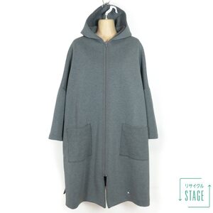 ビアズリー★ゆったりコート フード付き サイズF ストレッチ素材♪濃いグレー系 z9174ｓ