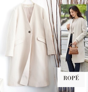 綺麗目/ROPE/ロペ/ウールビーバーノーカラーコート ¥31,900