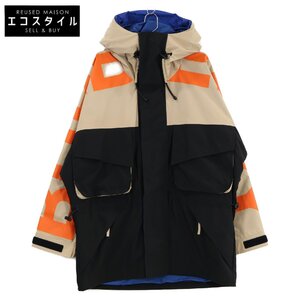 美品/国内正規 BURBERRY バーバリー 8029655 Parkhurst Logo Parka ロゴプリント フーディ ジャケット M ブラック/ベージュ メンズ