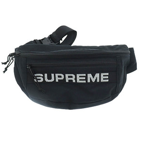 シュプリーム SUPREME 23SS Field Waist Bag ロゴ フィールド ウエスト ボディ バッグ 黒 ブラック ブランド古着ベクトル ☆AA★▲ 240609