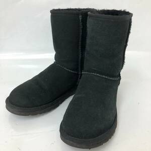 □UGG CLASSIC SHORT ムートンブーツ 23cm 黒 アグ レディース 5825 複数落札同梱OK B241024-3