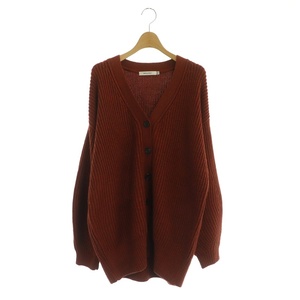 マウジー moussy MIX COLOR LONG CARDIGAN カーディガン ニット 長袖 Vネック 厚手 F 赤 レッド /NR ■OS レディース