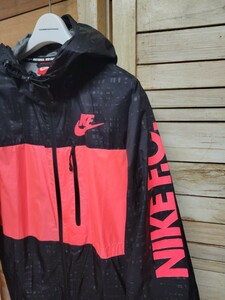 NIKE FOOTBALL ナイキ FC ウィンドブレーカー フーディ パーカー 黒×ピンク size M