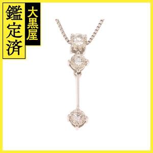 TRILOGY　トリロジー　ネックレス　K18　ホワイトゴールド　ダイヤモンド0.24ct　約2.5g　2121000006200【207】