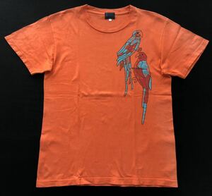 タケオキクチ インコ 鳥 Tシャツ 目ラインストーン オレンジ　　TAKEO KIKUCHI TK 半袖 S/S T-SHIRT 柳5858