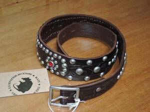 新品 RATS ラッツ EAGLE STUDS BELT スタッズ ベルト S茶 定価43800円