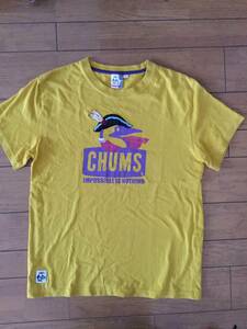 美品CHUMSチャムス紳士用半袖Tシャツからし色S