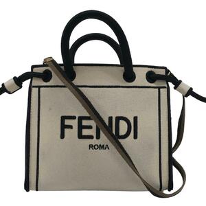 FENDI/フェンディ 8BH380 ROMA MINI キャンバス アイボリー レディース ブランド