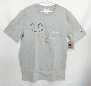 【M】CHAMPION チャンピオン 半袖Tシャツ ビッグCロゴ刺繍 グレー