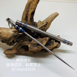 64チタン製 底物師 完璧底物石鯛ツール 魚絞め具 脳締め ピック 神経締め 針径5mm 陽極酸化 底物磯釣り 超軽78g頑強で、海水でも錆びません