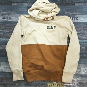 GAP ギャップ メンズ 綿混 裏起毛 スエットパーカー 小さいサイズ XXS アイボリーキャメル