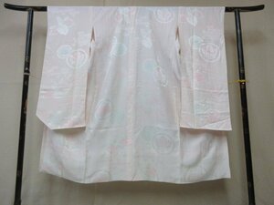 1円 中古 化繊 長襦袢 振袖 式典 和装 和服 暈し グラデーション 家紋 花柄 花亀甲 おしゃれ 袷 身丈125cm 裄62cm【夢職】★★