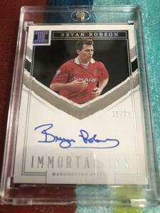 15/25 ブライアンロブソン PANINI IMPECCABLE SOCCER IMMORTAL INK MANCHESTER UNITED BRYAN ROBSON 直筆サイン オンカード